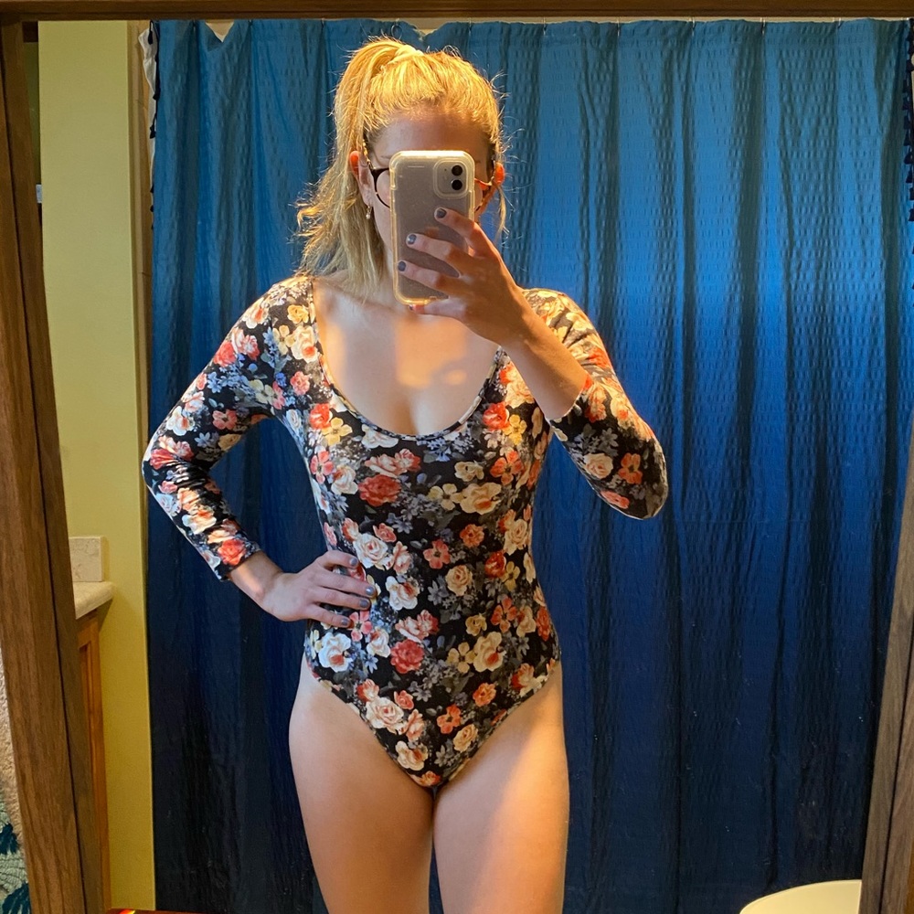 Floral long sleeve bodysuit